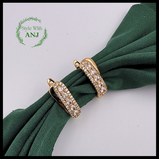 Gold Tone White crystal luxury earrings for women and girls