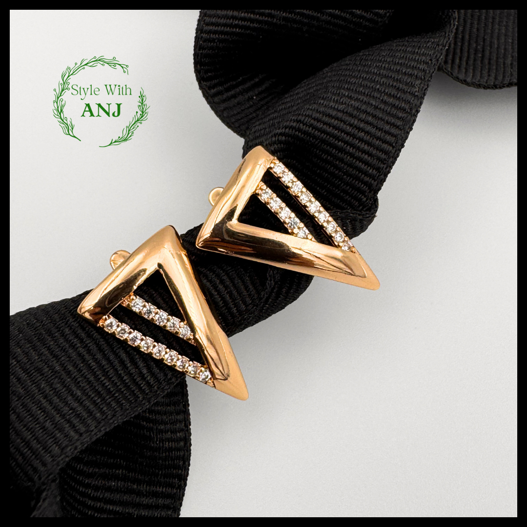 Luxury unique triangle design crystal earrings for Women and Girls