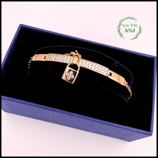 Enchanted Charm: Lock and Key Bar Bracelet