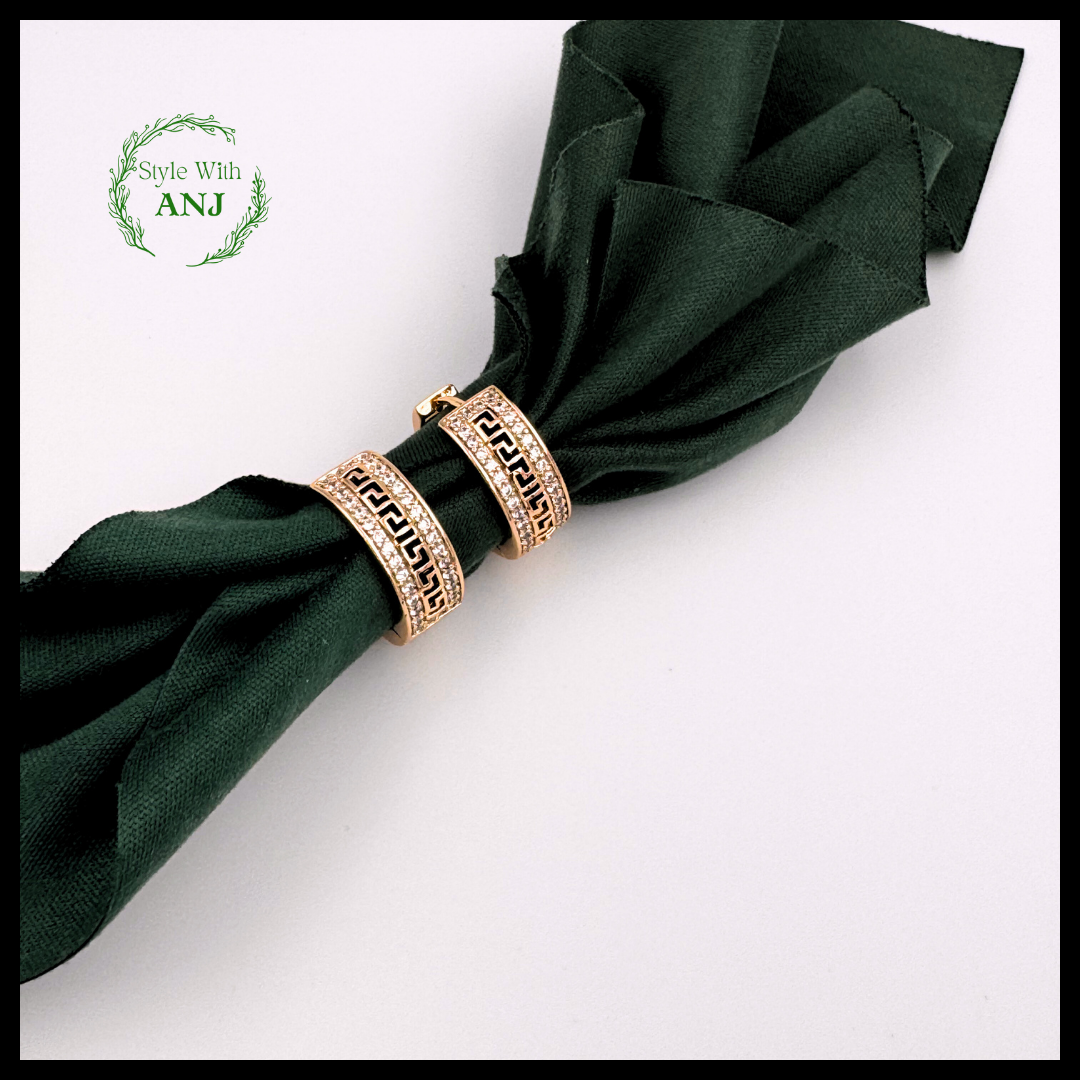 Unique luxury crystal Hoop Huggie earrings for women and girls