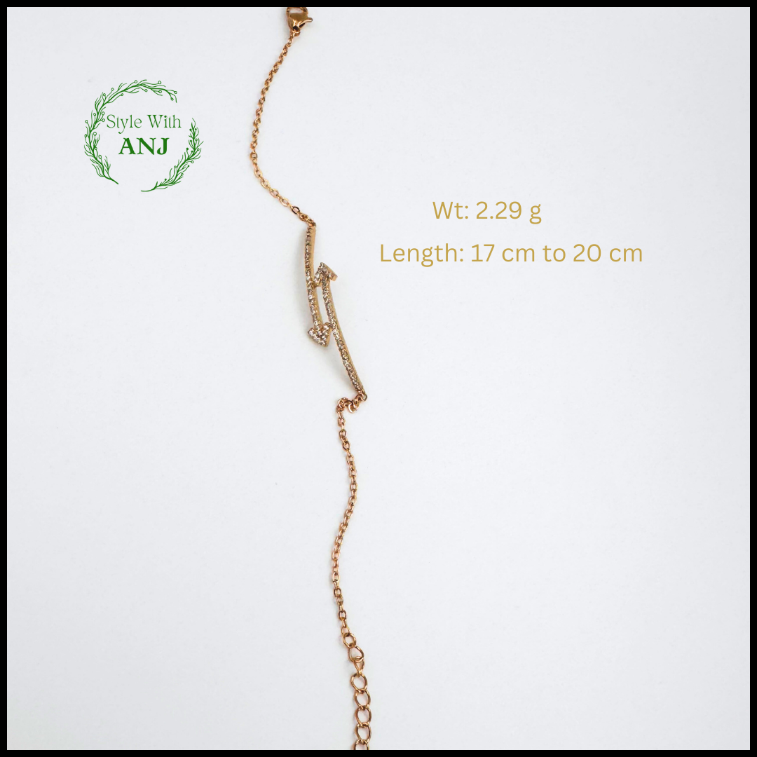 Aim High: Crystal Studded Arrow Bar Chain Bracelet