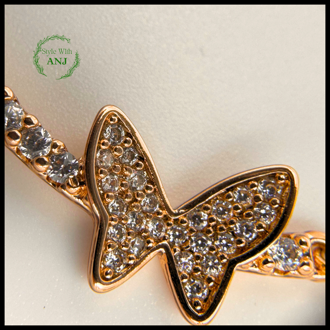 Flutter of Elegance: Butterfly Pendant Chain Necklace women and girls