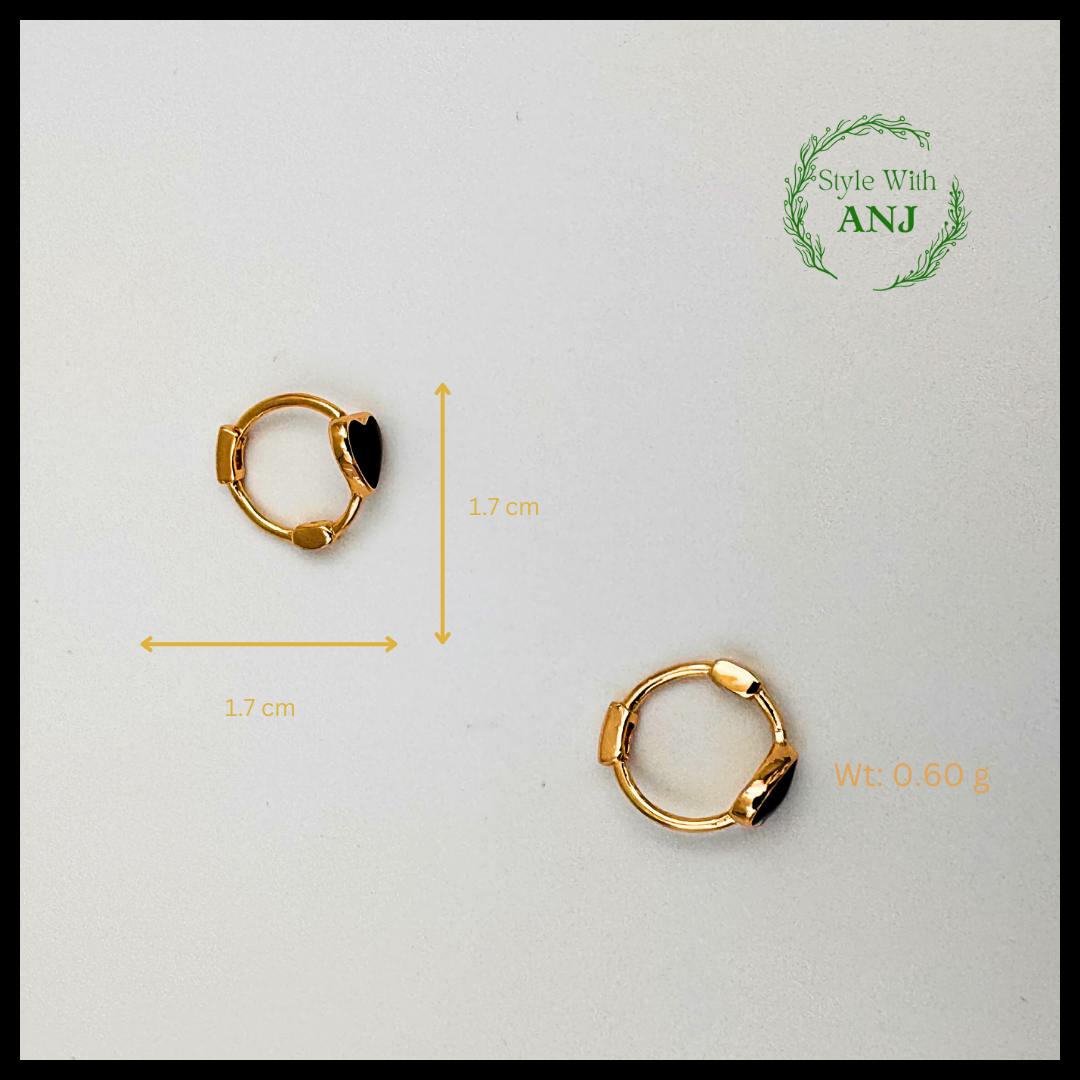 Black heart hoop Earrings for Women and Girls