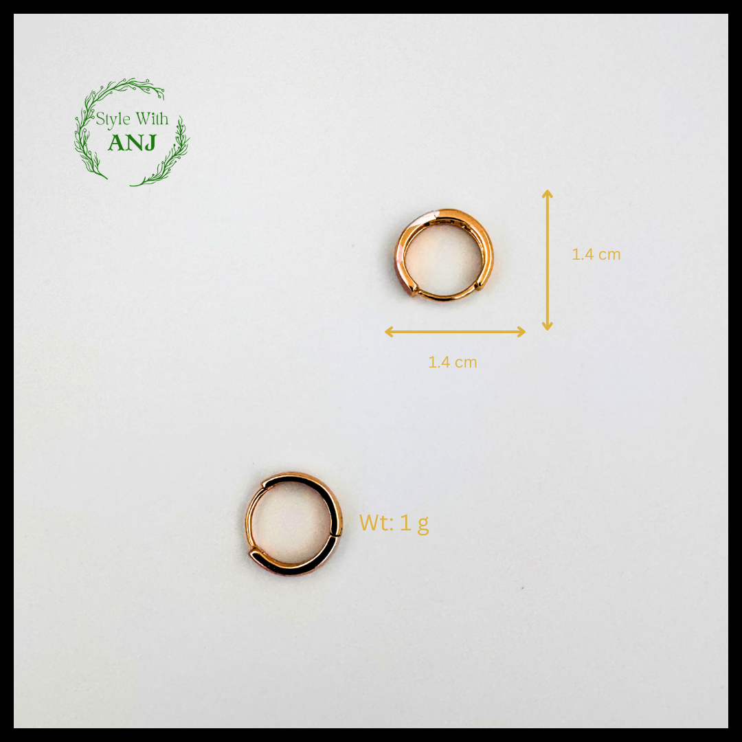 Small tri-color Tone Hoop Earrings for Women and Girls