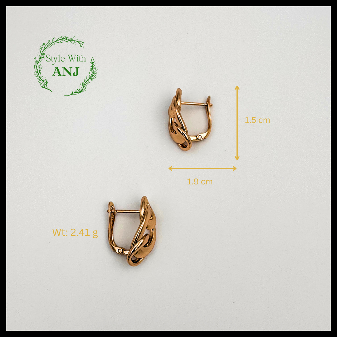 Unique chain design latched back earring for women and girls