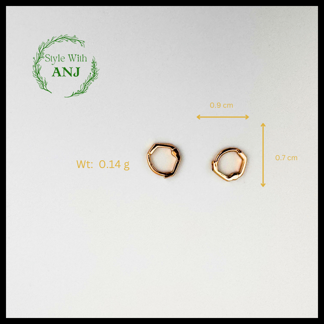 Pentagon design small hoop earrings for Women and Girls