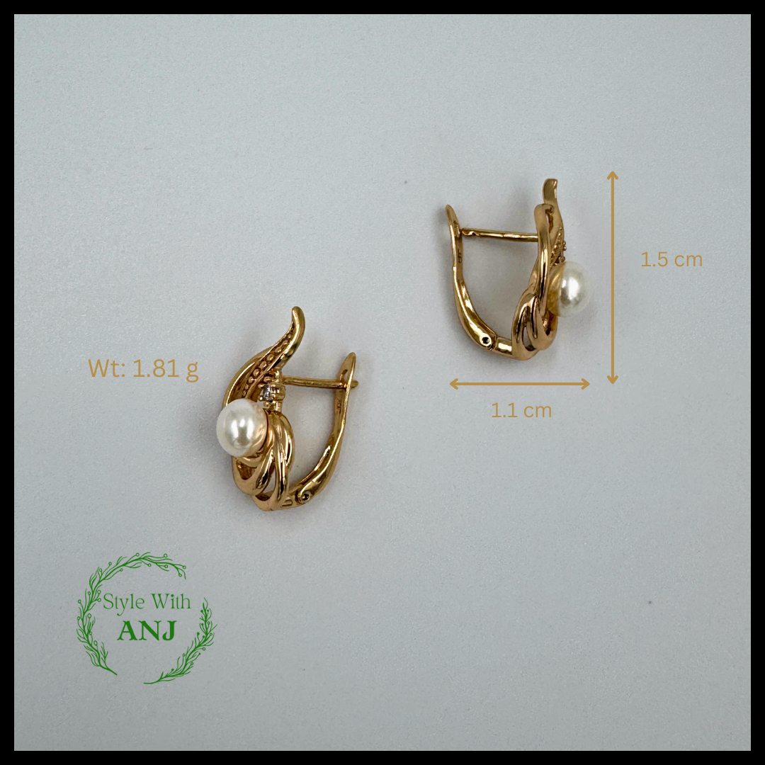 Pearl studded gold tone earring for women and girls