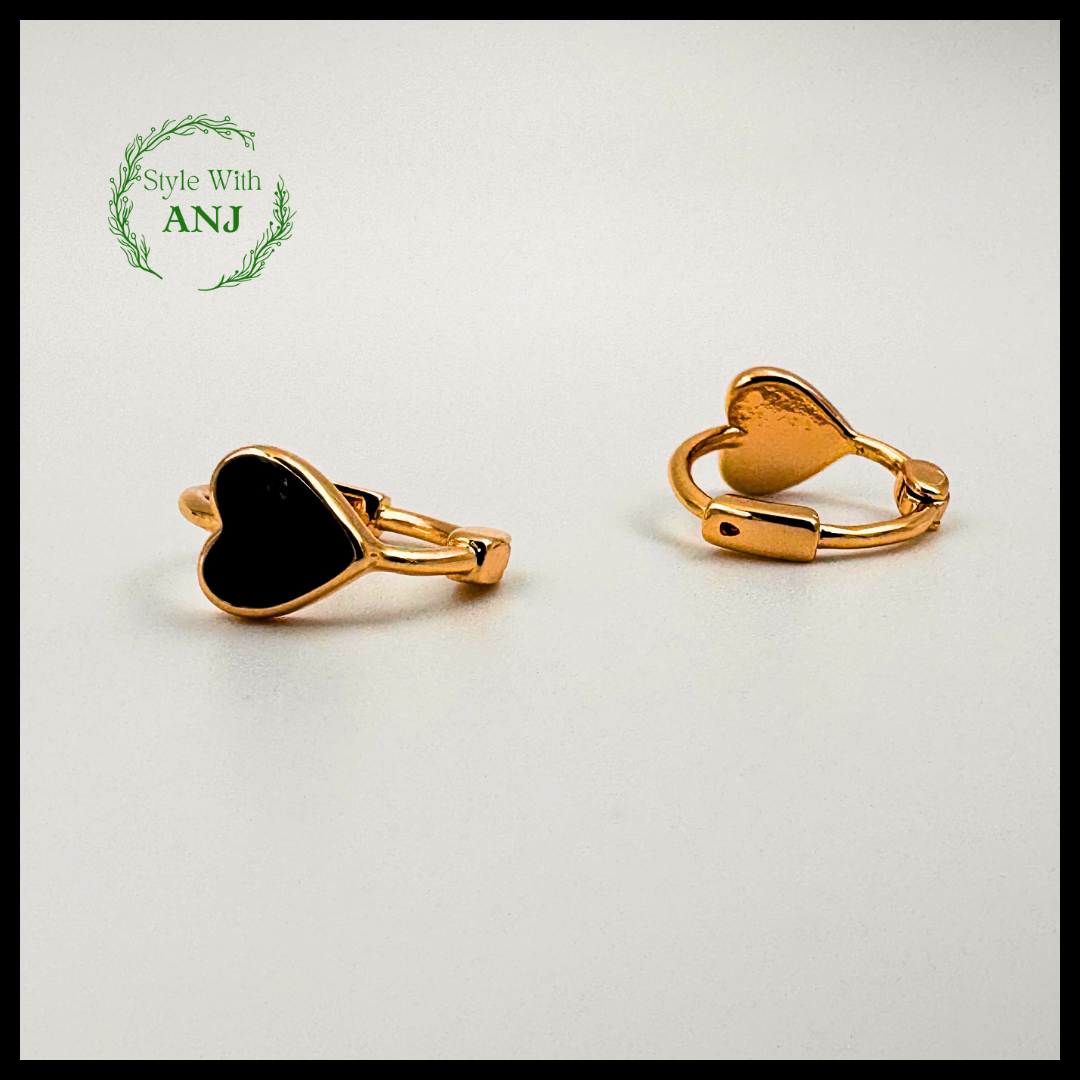 Black heart hoop Earrings for Women and Girls