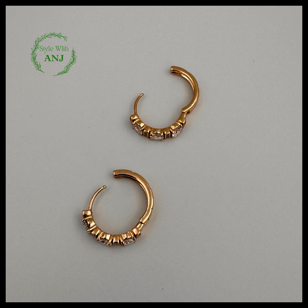 Traditional Crystal Hoop Earrings for Women and Girls